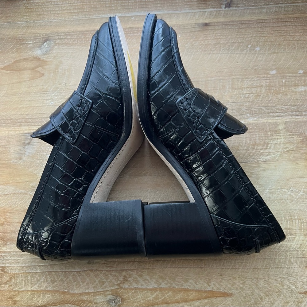 Veronica Beard Women's Croco Penny 70 Loafer High Heel Pumps New - Picture 6 of 9